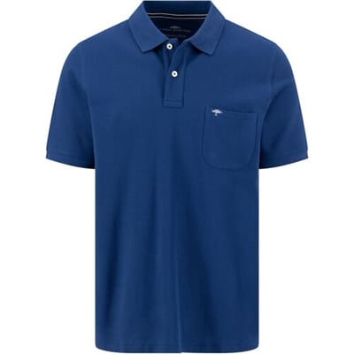 Fynch-Hatton Polo Uni Color Premium Cotton Rounded Chest Pocket Midnight / male
