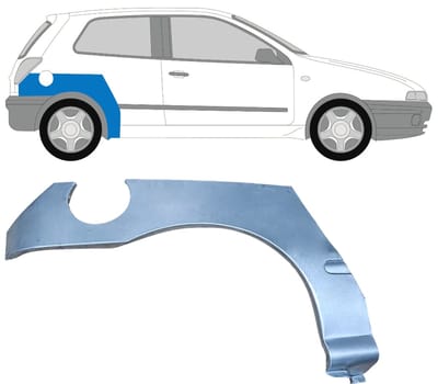 Reparatiepaneel achterspatbord voor Fiat Brava Bravo 1995-2003 / Rechts