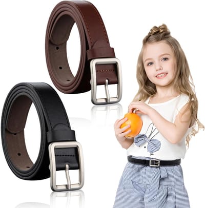 Verstelbare Riem voor Jongens - Zwarte en Bruine Riem voor Schooluniform en Vrijetijdskleding, PU Leer, Ideaal voor Jeans en Casual Outfit