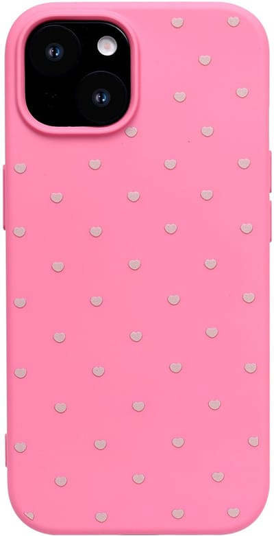 Hoesje Geschikt voor iPhone 11 - Neon Roze - Casemania Stevige Siliconen Back Cover met Hartjes Print