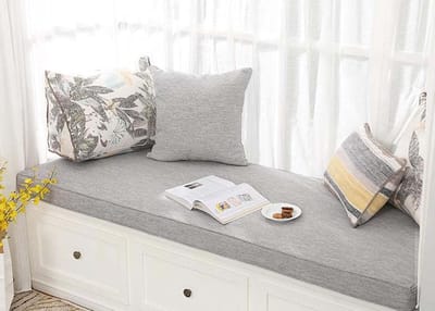 Lange Zitkussens - Bankkussen Outdoor - Comfortabel Zitten - Hoge Dichtheid Schuim - 200x40cm - Grijs