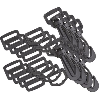 VBS Tas accessoires set "Karabijnhaak, D-ring en Ladder Gesp", 30 stuks - 20 mm