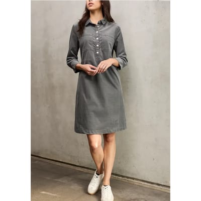 Knielange corduroy jurk