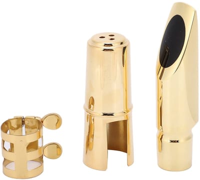 Allecto - Altsaxofoon Mondstuk - Messing - Stabiel en Duurzaam - Goud - Saxofoonaccessoire - Geschikt voor Beginners - Altsax 5C