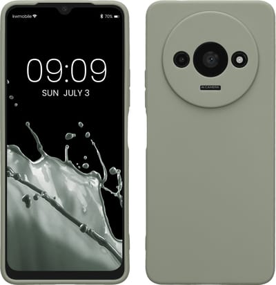 kwmobile telefoonhoesje geschikt voor Xiaomi Redmi A3 - Hoesje voor smartphone - Precisie camera uitsnede - In grijsgroen