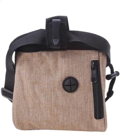 Hondentraining Snacktas - Beloningszakje Heuptas - Wandelen en Trainen - Grote Capaciteit - 14.5x14.5x5.5cm - Bruin
