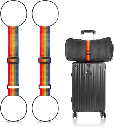Gekleurde 2-delige set elastische kofferspanners voor bagage, koffer en rugzak accessoires met sterke verbinding