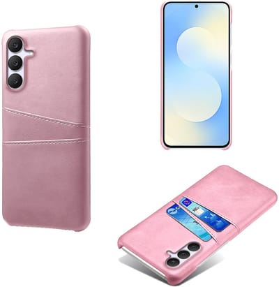 Backcover met Opbergvakjes + Screenprotector voor Galaxy S25 FE _ Roze Goud