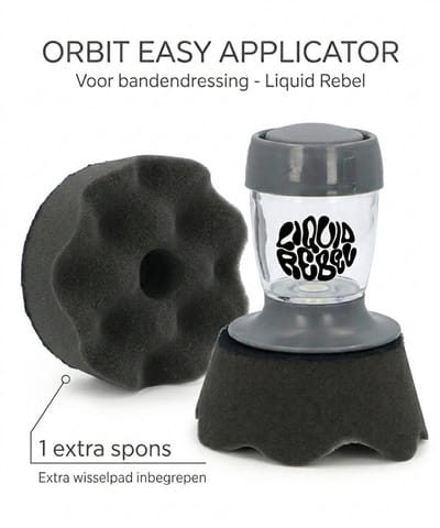 Liquid Rebel Orbit - Bandendressing Applicator - Bandenzwart Spons - Car Detailing Pad - Voor Autobanden