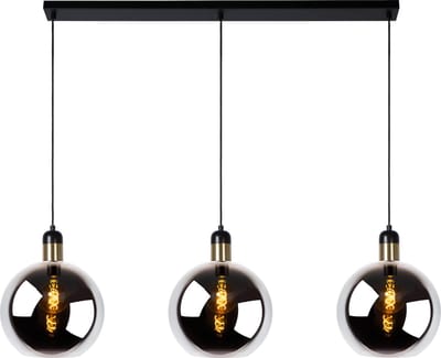 Lucide Hanglamp Julius Zwart Messing 3xe27