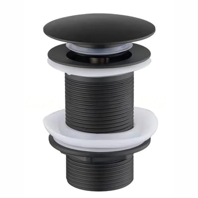 Wastafel afvoerplug - wastafelstop - badkamer afvoer - push down plug - met overloop, eenvoudig te installeren, universeel passend - Zinklegering - 10.2×6.6×6.6 cm - Voor badkamer en keuken - Matzwart