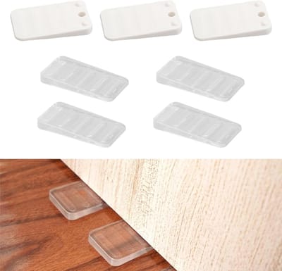 7-delige set meubelwiggen, stapelbare deurstoppers, rubberen en plastic wiggen voor het nivelleren van ongelijke tafels, antislip deurstoppers voor optimale stabiliteit
