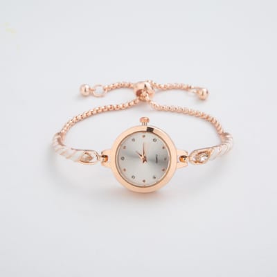 Elegante armbandhorloges voor vrouwen Dames Verstelbare armbanden Horloge Mode Kwartshorloges Cadeau wit