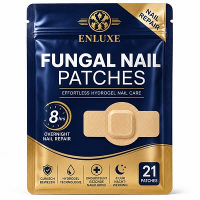 ENLUXE Kalknagel Pleisters 21 Stuks – Schimmelnagel Behandeling met 8 Uur Nachtwerking – Hydrogel Nachtpleister tegen Kalknagels, Verkleuring & Broze Nagels – Alternatief voor Schimmelcrème – Voor Voet & Hand