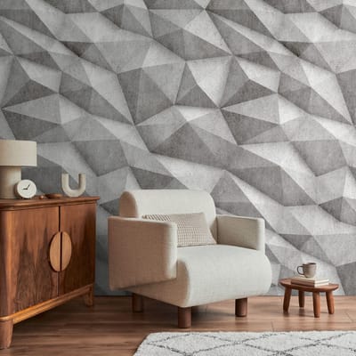 Fotobehang Profhome 398441-GU vliesbehang hardvinyl warmdruk in reliëf glad in betonlook mat grijs stofgrijs 1,59 m x 2,8 m