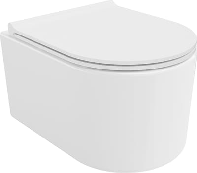 Mexen Sofia wc-pot Rimless Tornado met slanke, zacht sluitende duroplast-bril, glanzend wit - 30540500T