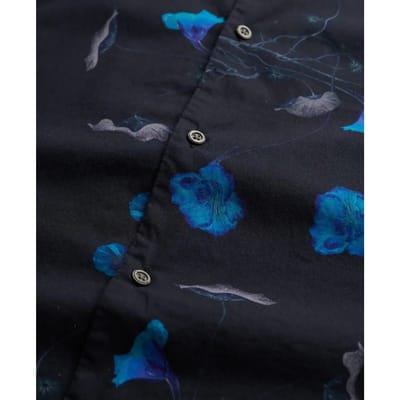 Superdry Overhemd met Korte Mouwen en Cabana-print Black Grootte: L