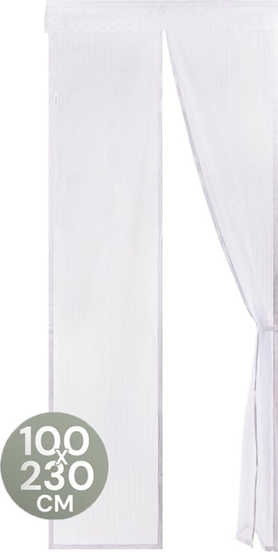 O’DADDY® Deurgordijn Deluxe Polyester – Magnetisch Vliegengordijn - Eenvoudige Installatie – Insectenhor - Deurhor Wit - 100x230 cm