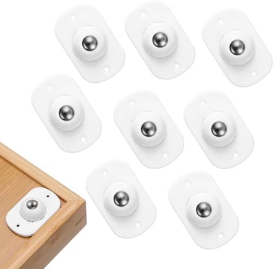 8x Zelfklevende Mini Zwenkwielen 360° Draaibaar voor Zware Meubels en Keukenapparatuur