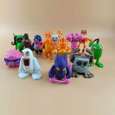 13 stuks Set My Singing Monster Figuren Speelgoed Plastic Speelgoed Poppetje Figuras Wubbox Actiefiguren Kinderen Verjaardag Kerstcadeaus 4.5-9cm gray