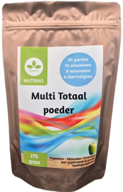 Nutrins - Multi vitaminen, mineralen en elektrolyten - poedervorm - 30 porties - met smaak- en zoetstof.