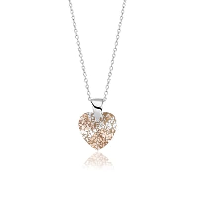 Montebello Ketting Amy KHZ440 - Swarovski Hart - 925 Zilver Gerhod, - Ø10mm - 45cm