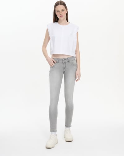 LTB Jeans Molly Dames Slim fit Jean - Lichtgrijs - Dia Wash