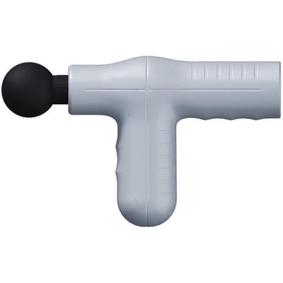 Mini Fascia Gun Dubbele Handgreep 4 Massagekoppen Elektrische Massager Ontspannende Spier Massagepistool grijze kleur