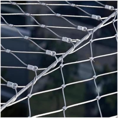Roestvrij Stalen Net - Metalen Gaas - Valpreventie - Flexibel Geweven - 5cm Maat 1x2m - Zilverkleurig