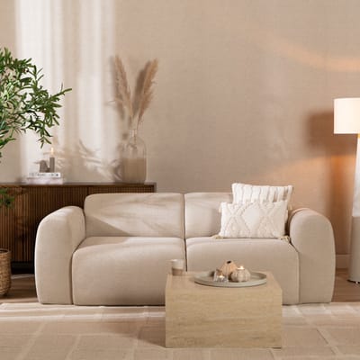 Bronx71® 2,5-zits bank Maine chenille stof beige
