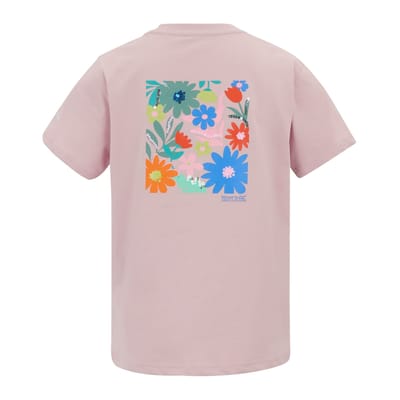 Regatta Bosley Bloemen T-shirt met rugprint voor kinderen/Kinderen (Lila poeder)