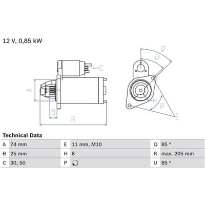 Starter BOSCH 0 986 025 640