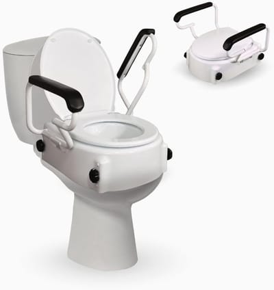 Toiletverhoger met Deksel en Opvouwbare Armleuningen - 17 cm Hoogte - Verstelbaar en Kantelbaar