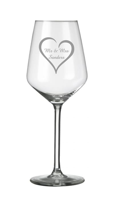 Gegraveerd wijnglas - wijnglas - gepersonaliseerd wijnglas - Mr & Mrs - Valentijnscadeau - cadeau van glas - huwelijk - bruiloft - uniek - wijnglas met naam - uniek cadeau - ceremoniemeester - glas graveren