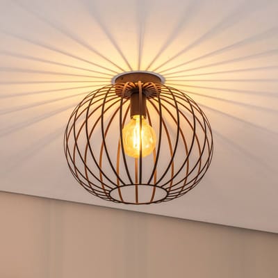 Argon Plafondlamp Cruce, donkerbruin, staal, Ø 40 cm