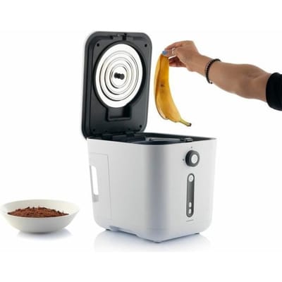 InnovaGoods® 3 liter elektrische keukencomposteerbak, ideale composteerbak voor het recyclen van organisch afval, geurloze zelfreinigende afvalbak, elektrische composteerbak met antiaanbaklaag