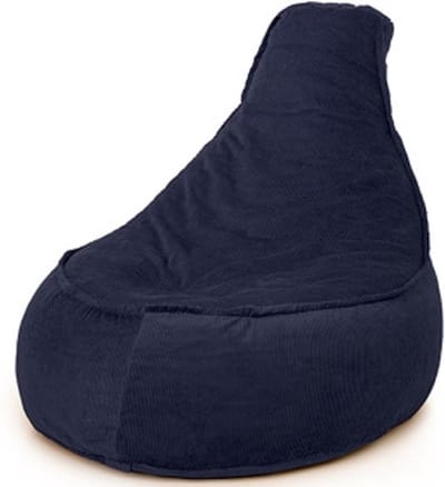 Drop & Sit Stoel Zitzak Ribstof - Zitzakfauteuil - Woonkamerzitzak - Poef – Marine blauw – 320 Liter – Voor Binnen