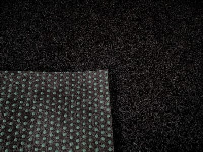 Grastapijt kunstgras Premium zwart grijs zacht meterware, verschillende maten, met drainage noppen, waterdoorlatend (200x150 cm)