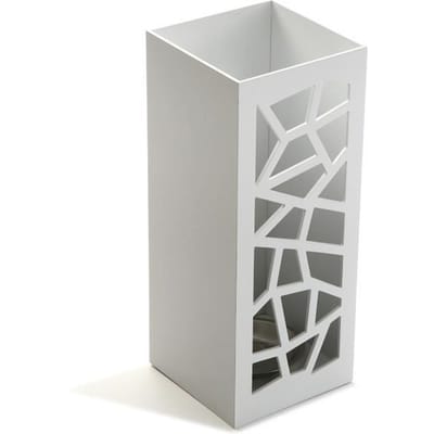 Porte-parapluie - Versa - Geometric - Bois MDF - Blanc - 48,5 x 22 x 22 cm blanc