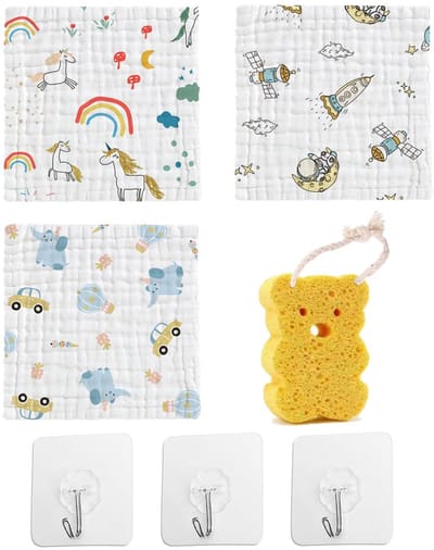 Allecto - Baby Wash Cloths - Baby Handdoeken - Zacht en Multifunctioneel - 25 cm x 25 cm - Natuurlijke Katoen - Geschikt voor Newborns - 3 Stuks