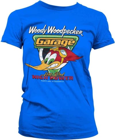 Woody Woodpecker Dames Tshirt -S- Garage Blauw