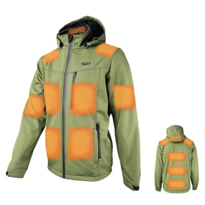 HEATDRY® Clothing - Verwarmde Jas - Softshell Jas - HeatFlex PRO - Green - Maat Heren: S, Dames: M