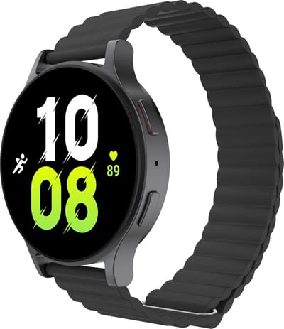 Cazy horlogebandje geschikt voor Samsung Galaxy Watch Bandje (Magfit) - Smartwatchbandjes - Universeel bandje geschikt voor Samsung Galaxy Watch 7 / Watch 6 / Watch 5 / Watch 4 / Watch FE - Zwart