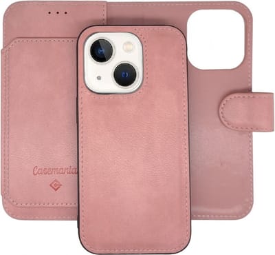 Casemania - iPhone 14 Plus in 15 Plus - Bookcase incl. Pasjeshouder - Licht Roze