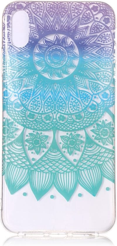 Peachy Doorzichtig Mandala TPU Hoesje geschikt voor iPhone XR - Paars Turquoise