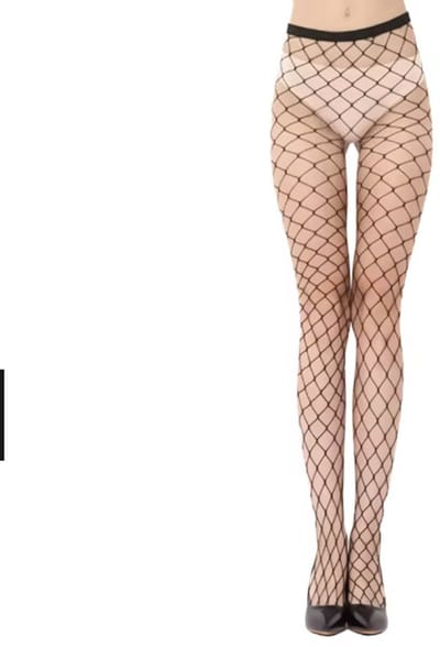 Grove netpanty - Visnet panty - Zwart - One size - Verkleden - Panty - Kousen - CHPN