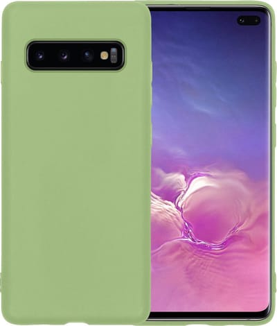 Hoesje - Geschikt voor Samsung Galaxy S10 - Sterk & Shockproof - Siliconen Case - Hoes Cover - Telefoonhoes - Groen