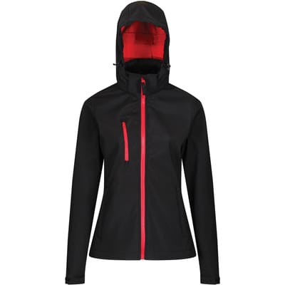 Regatta Dames/dames Venturer 3-lagige Membraan Soft Shell Jacket (Zwart/Rood)