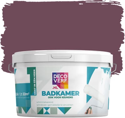 Decoverf badkamer verf aubergine, 2.5L