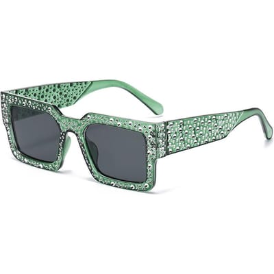 Luxe Vierkante Zonnebril Dames Heren Stijlvolle Diamant Rechthoekig Designer Glitter Zonnebrillen UV400 Bescherming Tinten Brillen gray